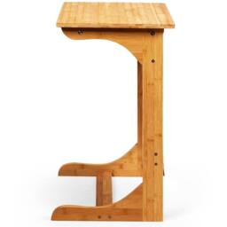 NESTLUNE Bamboo Side Table C-Shaped Sofa End Table in Brown - Size: 100 cm x 15 cm - thumbnail 4