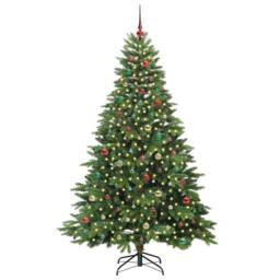 Berkfield Home Artificial Christmas Tree with 300 LEDs Green 210 cm PE & PVC - thumbnail 3
