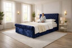 PARADISE BEDS LTD Luxury Ripon Divan Ottoman Modern Bed in Silver - Size: King - thumbnail 3