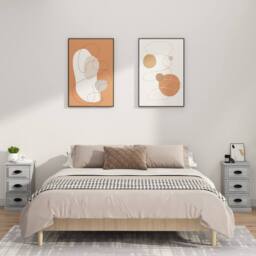 Berkfield Home Durable Bedside Cabinet Grey Sonoma 39x39x67 cm Engineered Wood - Size: 39 x 39 x 67 cm - thumbnail 1