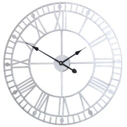 Silver Metal Skeleton Clock 60cm X 60cm - thumbnail 1