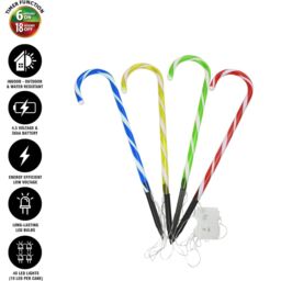 MANTRARAJ 4Pcs LED Candy Canes Christmas Outdoor Decoration Pathway Garden Light - thumbnail 3
