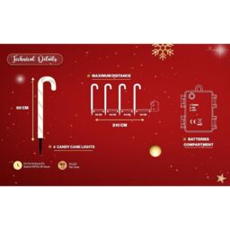 MANTRARAJ 4Pcs LED Candy Canes Christmas Outdoor Decoration Pathway Garden Light - thumbnail 8