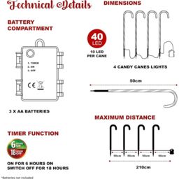 MANTRARAJ 4Pcs LED Candy Canes Christmas Outdoor Decoration Pathway Garden Light - thumbnail 6