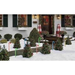MANTRARAJ 4Pcs LED Candy Canes Christmas Outdoor Decoration Pathway Garden Light - thumbnail 5