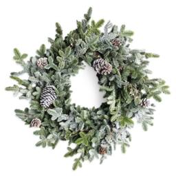 Shatchi 60cm Cypress Pine Wreath Realistic Pine Cone Christmas Decore in Green - Size: 600mm