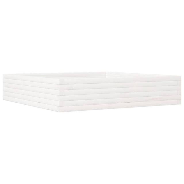 Berkfield Home Garden Planter White 110x110x23 cm Solid Wood Pine - Size: 110 x 110 x 23 cm - image 1