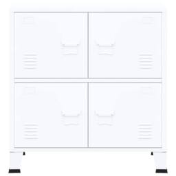 Berkfield Home Industrial Storage Chest White 75x40x80 cm Steel - Size: 75 x 40 x 80 cm - thumbnail 3