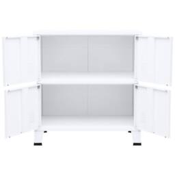 Berkfield Home Industrial Storage Chest White 75x40x80 cm Steel - Size: 75 x 40 x 80 cm - thumbnail 4