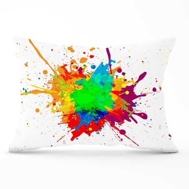 Warren Reed - Designer Paint Splash Cushions in Green - Size: 60 cm x 60 cm - image 1