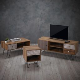 Lemon Pavilion Furniture Casablanca 1 Drawer Lamp Table - Wood - L35 x W39 x H50 cm - Brown - Size: 1 Pack - thumbnail 4