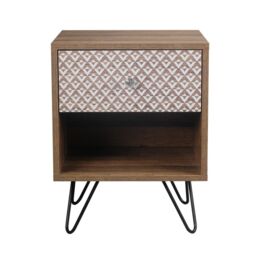 Lemon Pavilion Furniture Casablanca 1 Drawer Lamp Table - Wood - L35 x W39 x H50 cm - Brown - Size: 1 Pack - thumbnail 1