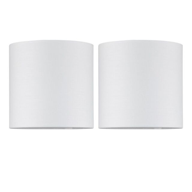 First Choice Lighting Set of 2 Ivory Textured Cotton 17cm Table Lamp Shades - image 1