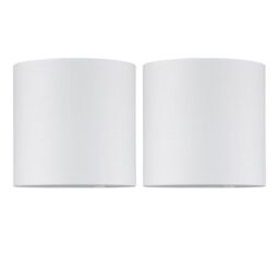 First Choice Lighting Set of 2 Ivory Textured Cotton 17cm Table Lamp Shades