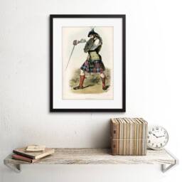 "Artery8 Painting Highland Clan Scotland Tartan Maclachlan Framed Art Print - Size: W12"" x H16""" - thumbnail 2