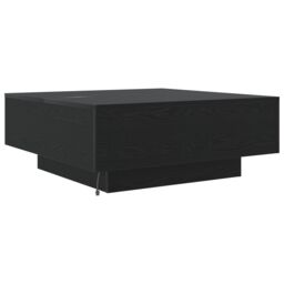 Berkfield Home Coffee Table with LED Lights Black Oak 80x80x31 cm - Size: 80 x 80 x 31 cm - thumbnail 8