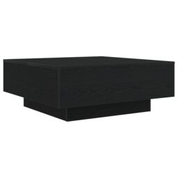 Berkfield Home Coffee Table with LED Lights Black Oak 80x80x31 cm - Size: 80 x 80 x 31 cm - thumbnail 5