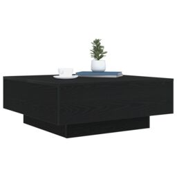 Berkfield Home Coffee Table with LED Lights Black Oak 80x80x31 cm - Size: 80 x 80 x 31 cm - thumbnail 3