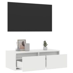 Berkfield Home TV Cabinet with LED Lights White 75x35.5x25 cm - thumbnail 5