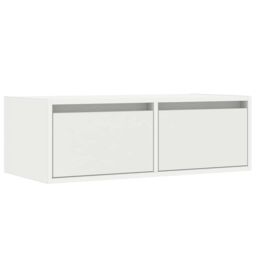 Berkfield Home TV Cabinet with LED Lights White 75x35.5x25 cm - thumbnail 6