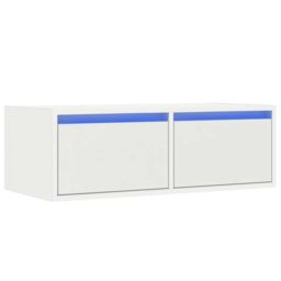 Berkfield Home TV Cabinet with LED Lights White 75x35.5x25 cm - thumbnail 3