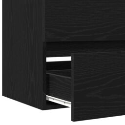 Berkfield Home Sink Cabinet with Built-in Basin Black Oak Engineered Wood - thumbnail 9