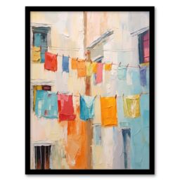 Wee Blue Coo Wall Art Print Every Day Is Laundry Day Multicoloured Living Room Framed - Size: A4 - thumbnail 1