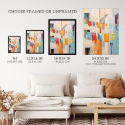 Wee Blue Coo Wall Art Print Every Day Is Laundry Day Multicoloured Living Room Framed - Size: A4 - thumbnail 3