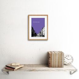 "Artery8 Wall Art Print Royal Mile Edinburgh Scotland Famous Street Purple Framed Art in Beige - Size: W7"" x H9""" - thumbnail 2