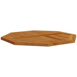 Berkfield Home Table Top 80x80x2.5 cm Octagonal Solid Wood Teak in Brown - thumbnail 4