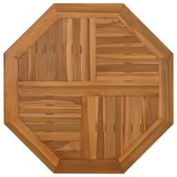 Berkfield Home Table Top 80x80x2.5 cm Octagonal Solid Wood Teak in Brown - thumbnail 2