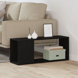 Berkfield Home White TV Stand 80x24x32 cm Made from Engineered Wood in Black - Size: 80 x 24 x 32 cm - thumbnail 4
