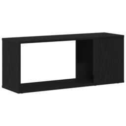 Berkfield Home White TV Stand 80x24x32 cm Made from Engineered Wood in Black - Size: 80 x 24 x 32 cm - thumbnail 5