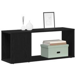 Berkfield Home White TV Stand 80x24x32 cm Made from Engineered Wood in Black - Size: 80 x 24 x 32 cm - thumbnail 3