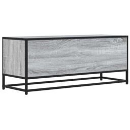 Berkfield Home TV Cabinet Grey Sonoma 100x34.5x40 cm Engineered Wood & Metal - thumbnail 6