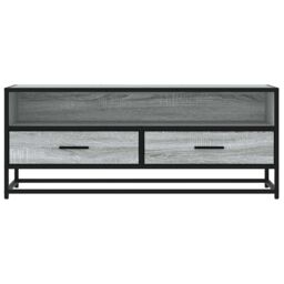 Berkfield Home TV Cabinet Grey Sonoma 100x34.5x40 cm Engineered Wood & Metal - thumbnail 4
