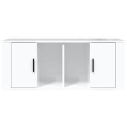 Berkfield Home TV Cabinet High Gloss White 100x35x40 cm Engineered Wood - Size: 100 x 35 x 40 cm - thumbnail 5