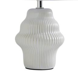 Pagazzi Alanna Ivory Ribbed Ceramic Table Lamp - thumbnail 4