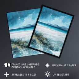 "Artery8 Luskentyre Beach Isle of Harris Outer Hebrides Framed Art Print in Blue - Size: W12"" x H16""" - thumbnail 2