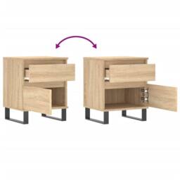 Berkfield Home Bedside Cabinet Sonoma Oak 40x35x50 cm Engineered Wood in Light Oak - Size: 40 x 35 x 50 cm - thumbnail 9