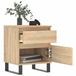Berkfield Home Bedside Cabinet Sonoma Oak 40x35x50 cm Engineered Wood in Light Oak - Size: 40 x 35 x 50 cm - thumbnail 3