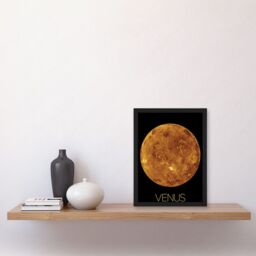 Artery8 NASA Our Solar System Venus Planet Northern Hemisphere Artwork Framed Wall Art Print A4 in Black - thumbnail 2