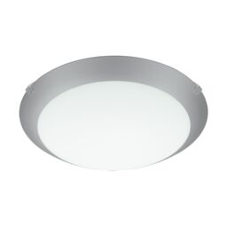 Loops Wall Flush Ceiling Light White Steel White Silver Satin Glass Bulb E27 1x60W