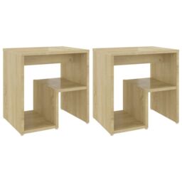 Berkfield Home Bed Cabinets 2 pcs Sonoma Oak 40x30x40 cm Engineered Wood in Brown - Size: 40 x 30 x 40 cm - thumbnail 2
