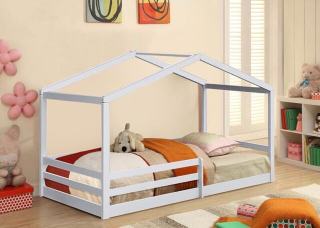Comfy Living Ltd 3ft Wooden House Bed in White - Size: Single - image 1