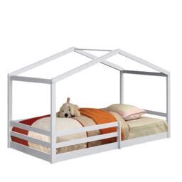 Comfy Living Ltd 3ft Wooden House Bed in White - Size: Single - thumbnail 2