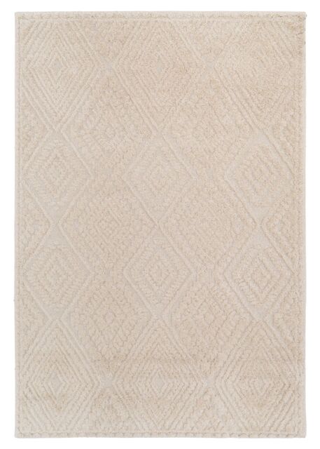 Kukoon Grey Silver Lined Abstract Living Area Rug in Beige - Size: 120 cm x 170 cm - image 1