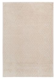 Kukoon Grey Silver Lined Abstract Living Area Rug in Beige - Size: 120 cm x 170 cm - thumbnail 1
