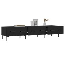 Berkfield Home TV Cabinet Black 150x36x30 cm Engineered Wood - Size: 150 x 36 x 30 cm - thumbnail 4