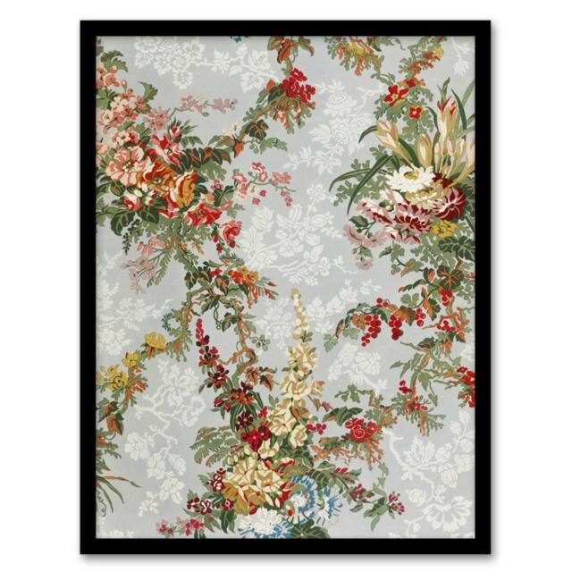 "Artery8 Elegant Vintage Flower Pattern Wyatt Framed Wall Art Print - Size: W12"" x H16""" - image 1